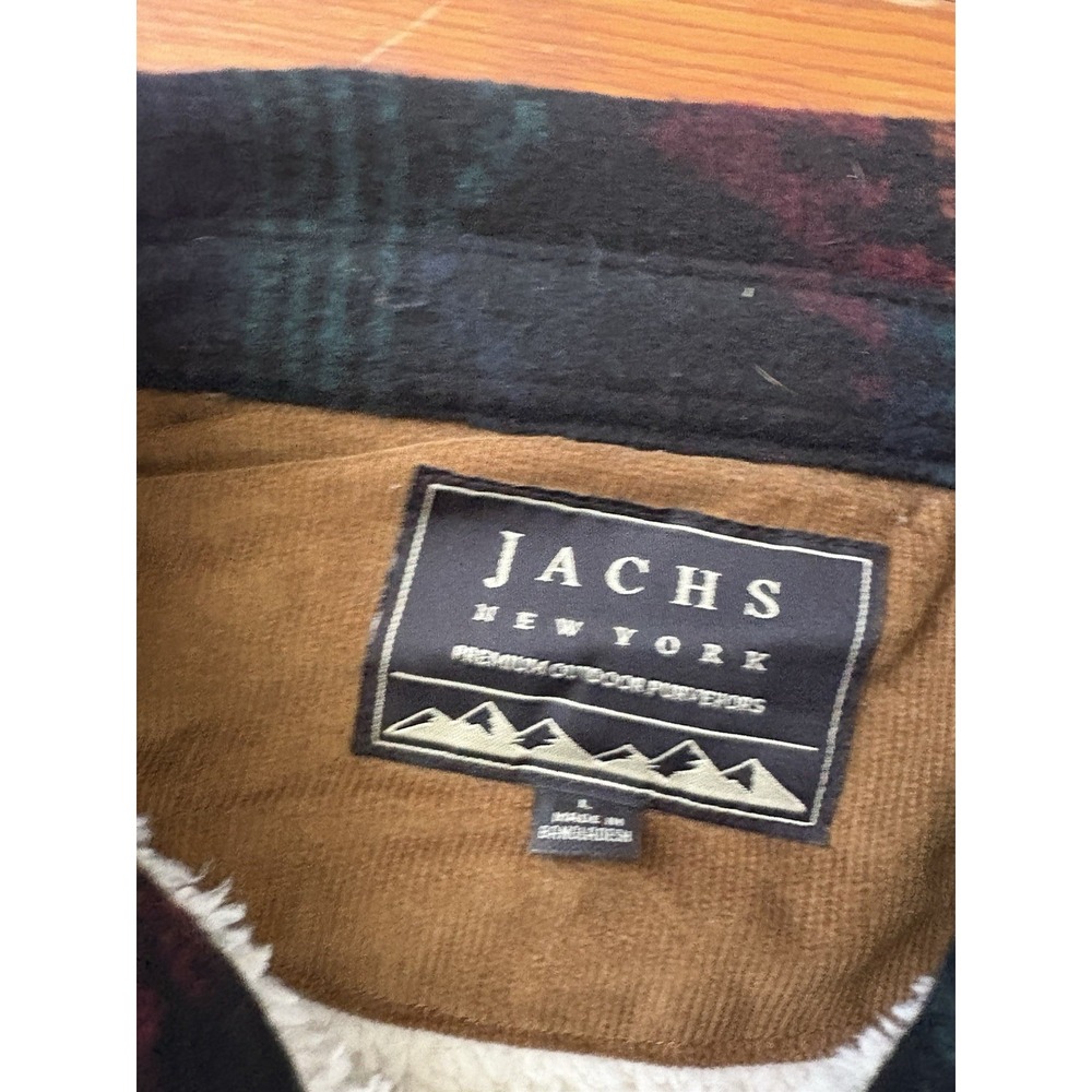 Vtg Aztec Jacket Mens Large Wool Shacket Jachs New York Coat Shirt Lined - Picture 3 of 7